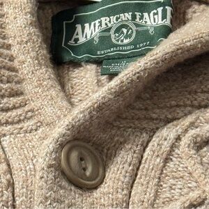 American Eagle Women’s Open Front Cable Knit Cardigan Sweater with Pockets – Lon
